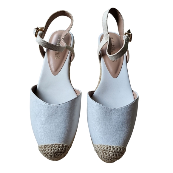 DREAM PAIRS White Ankle Strap Closed-Toe Espadrille Wedges Size 8.5 - Picture 2 of 11